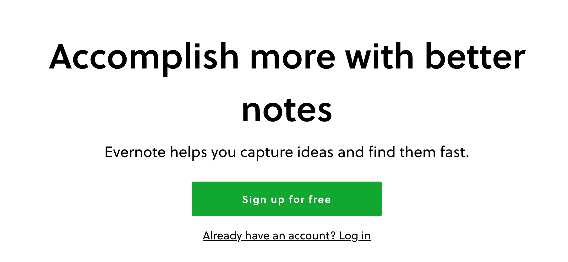 Evernote signup button