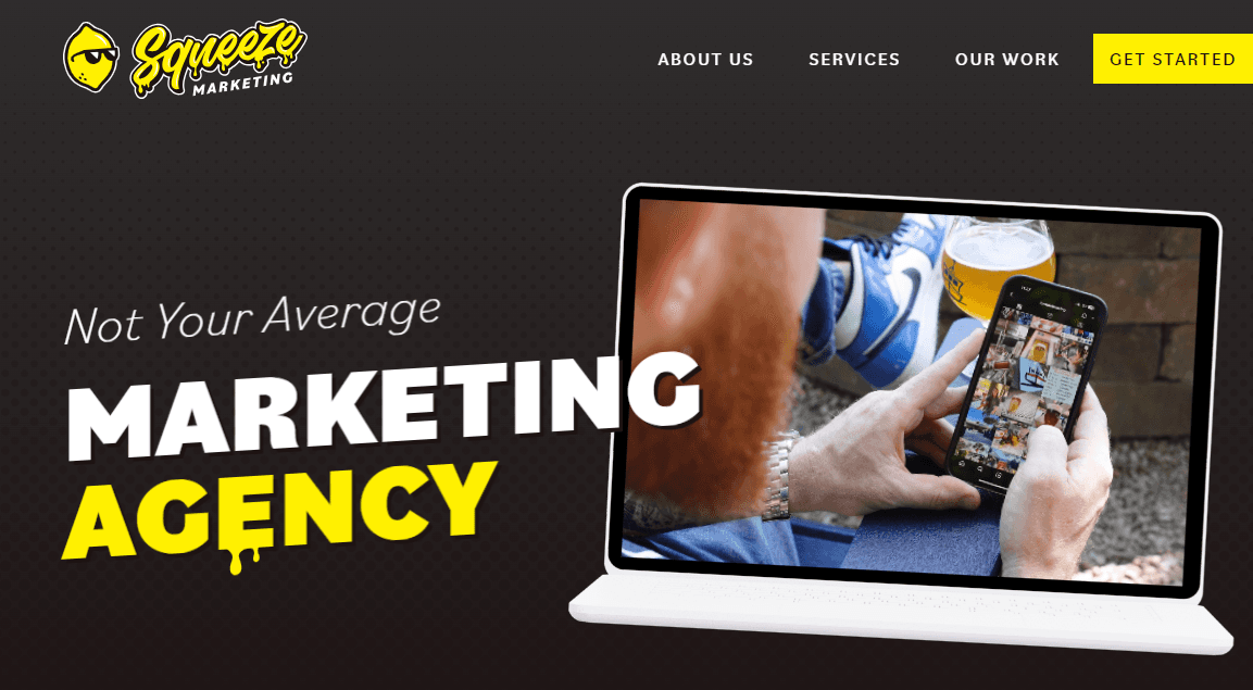 Squeeze Marketing Agency Website Example