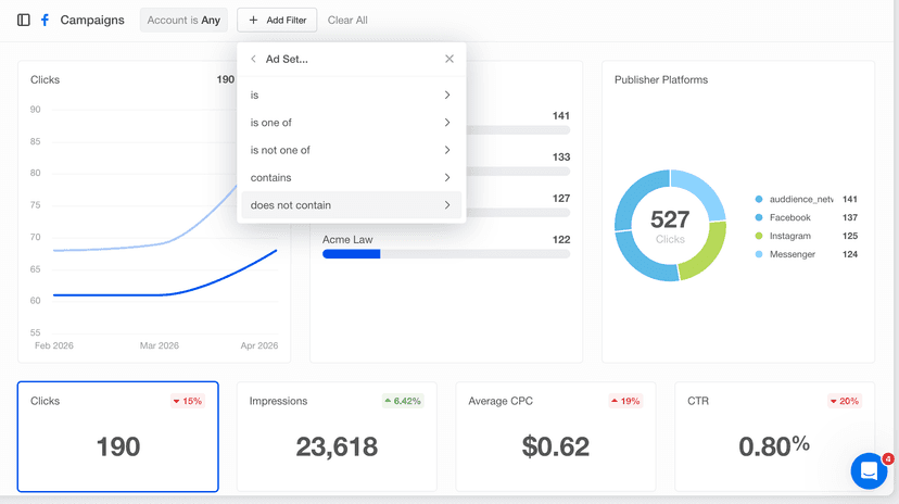 Advanced filtering now available for Facebook Ads