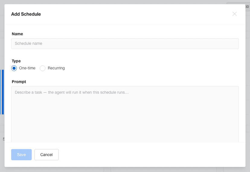 Schedule your AgencyAI prompts