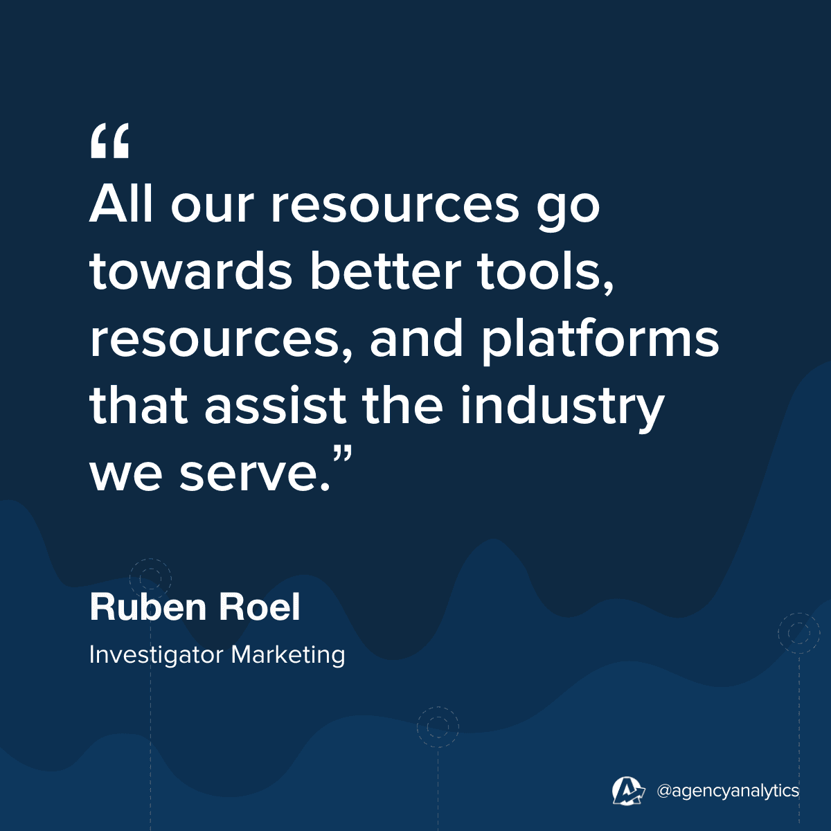 Quote from Rubel Roel about leveraging technology and tools when growing a marketing agency. 