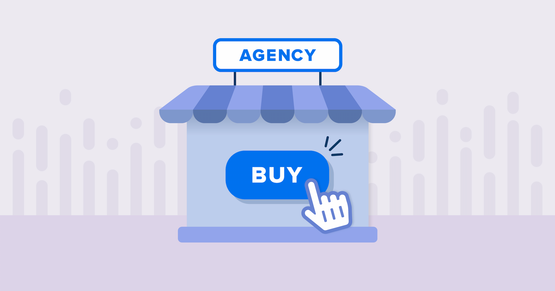  Hero image for buying a Marketing Agency showing a mouse clicking on a company