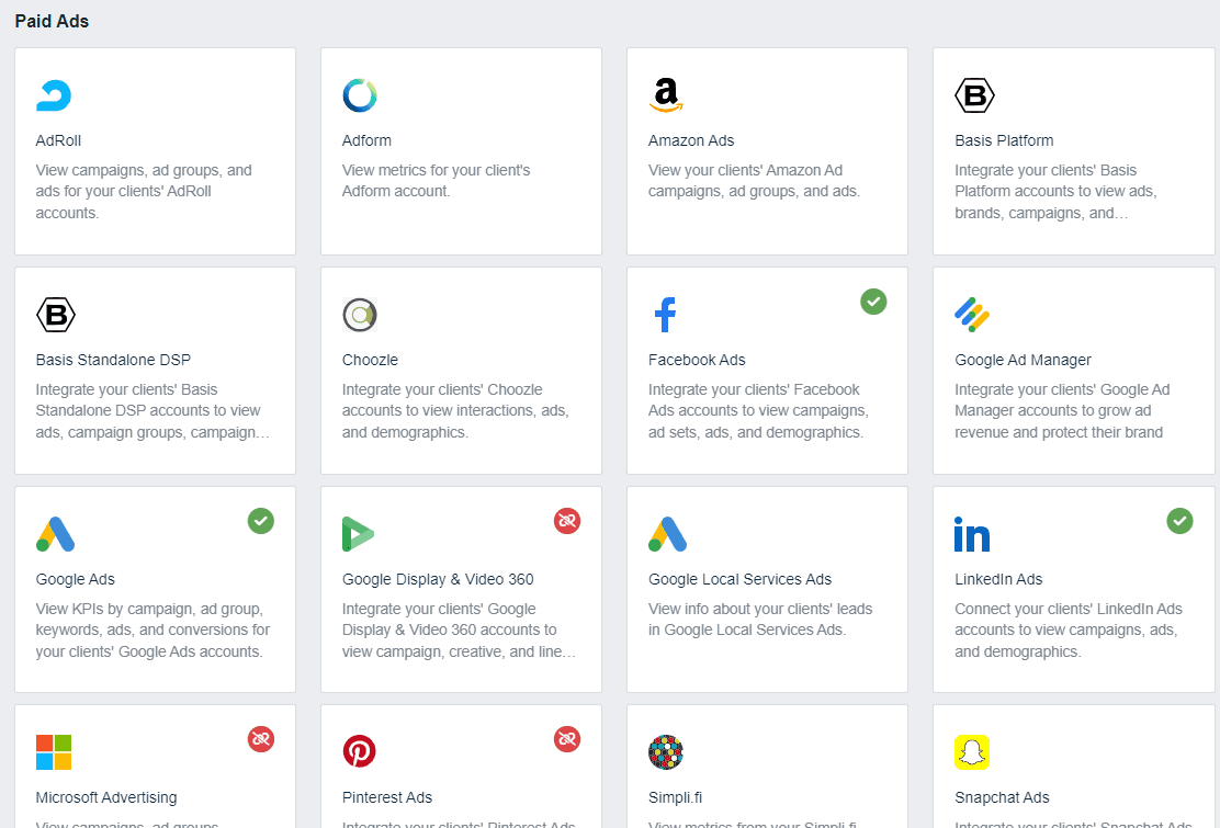 PPC Reporting Dashboard Integrations