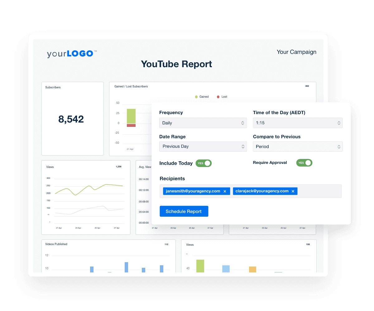Automate your client reporting within minutes - Youtube integration