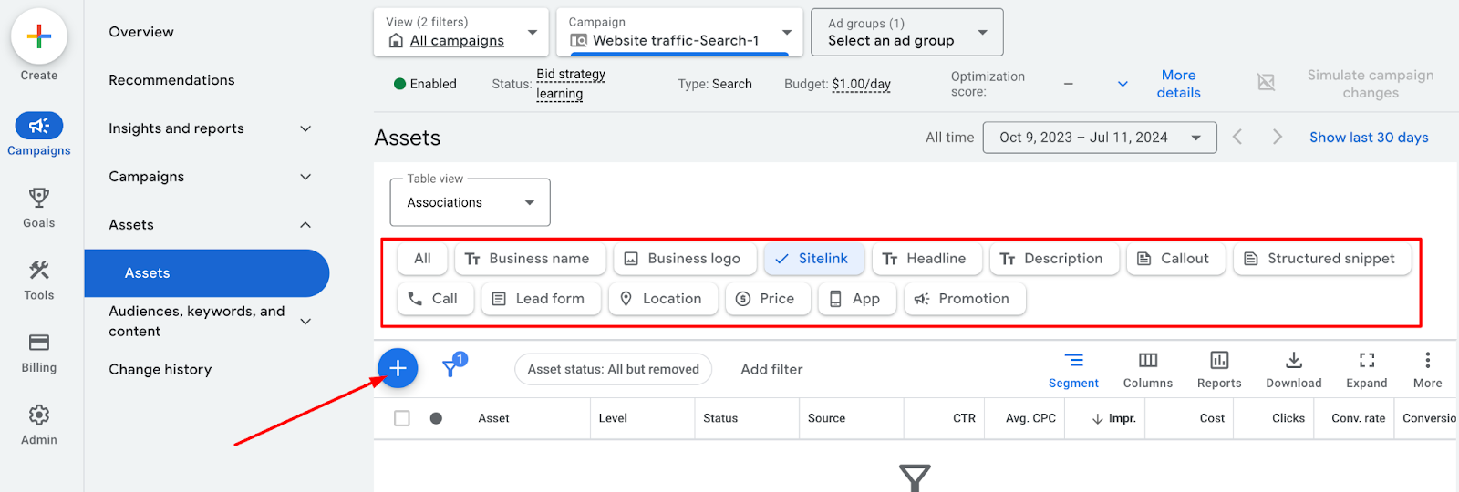 Google Ads assets