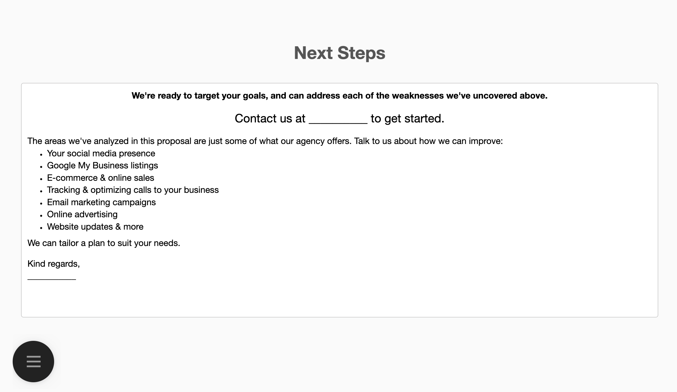 Proposal Template - Next Steps Proposal Template - Next Steps