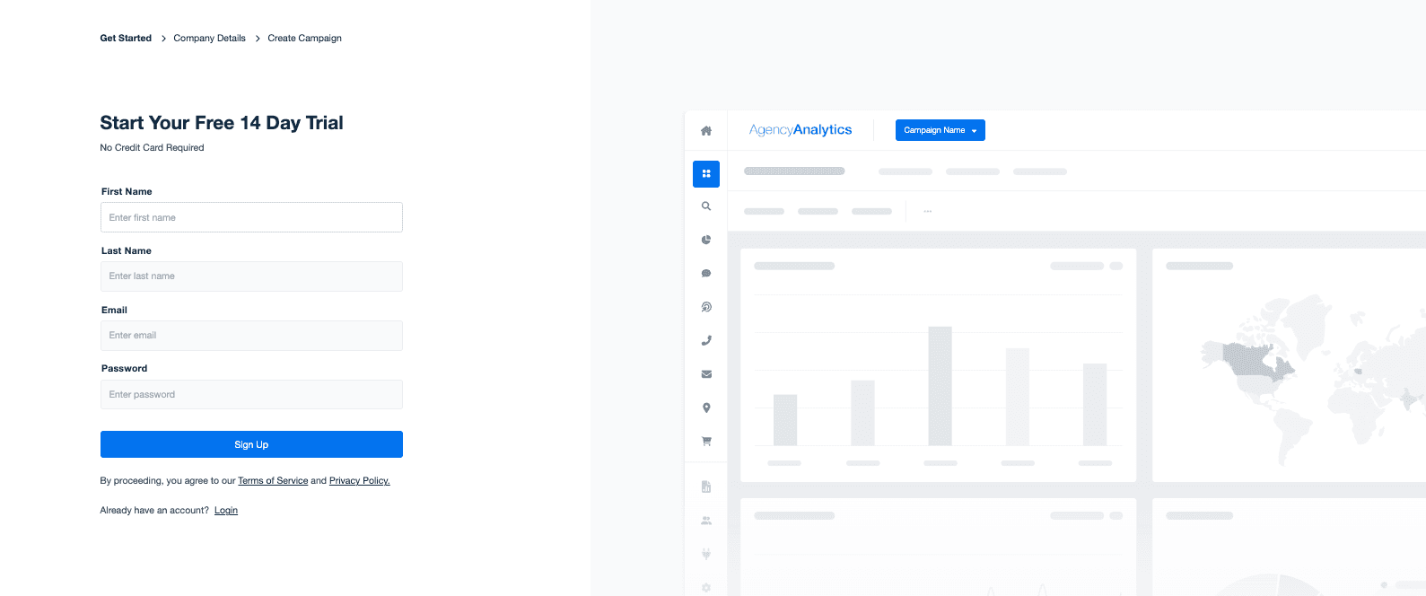 AgencyAnalytics Free Trial Signup