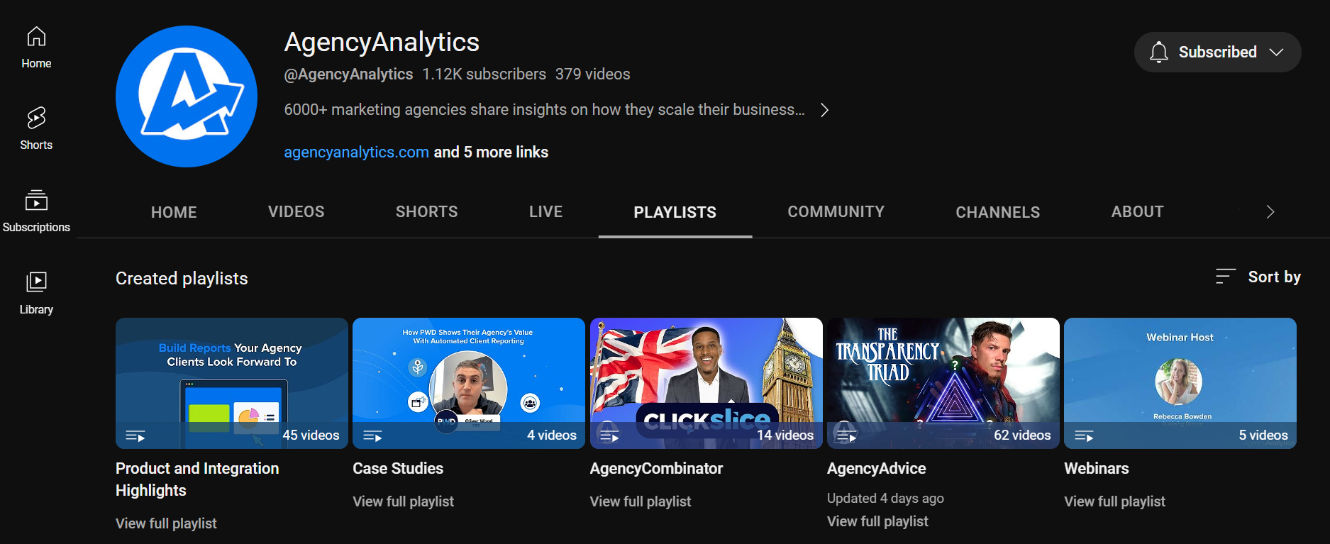 AgencyAnalytics YouTube Playlist