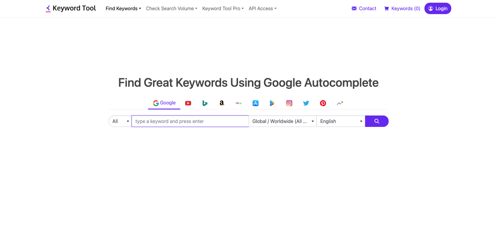 Google Auto Complete Keyword Tool