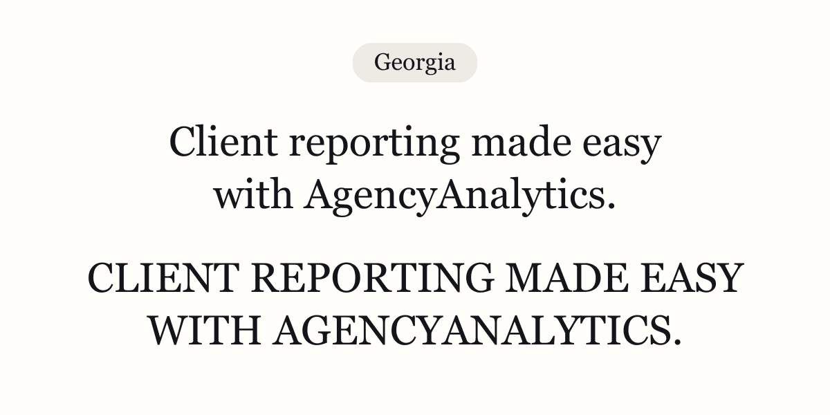 An example of the Georgia font An example of the Georgia font