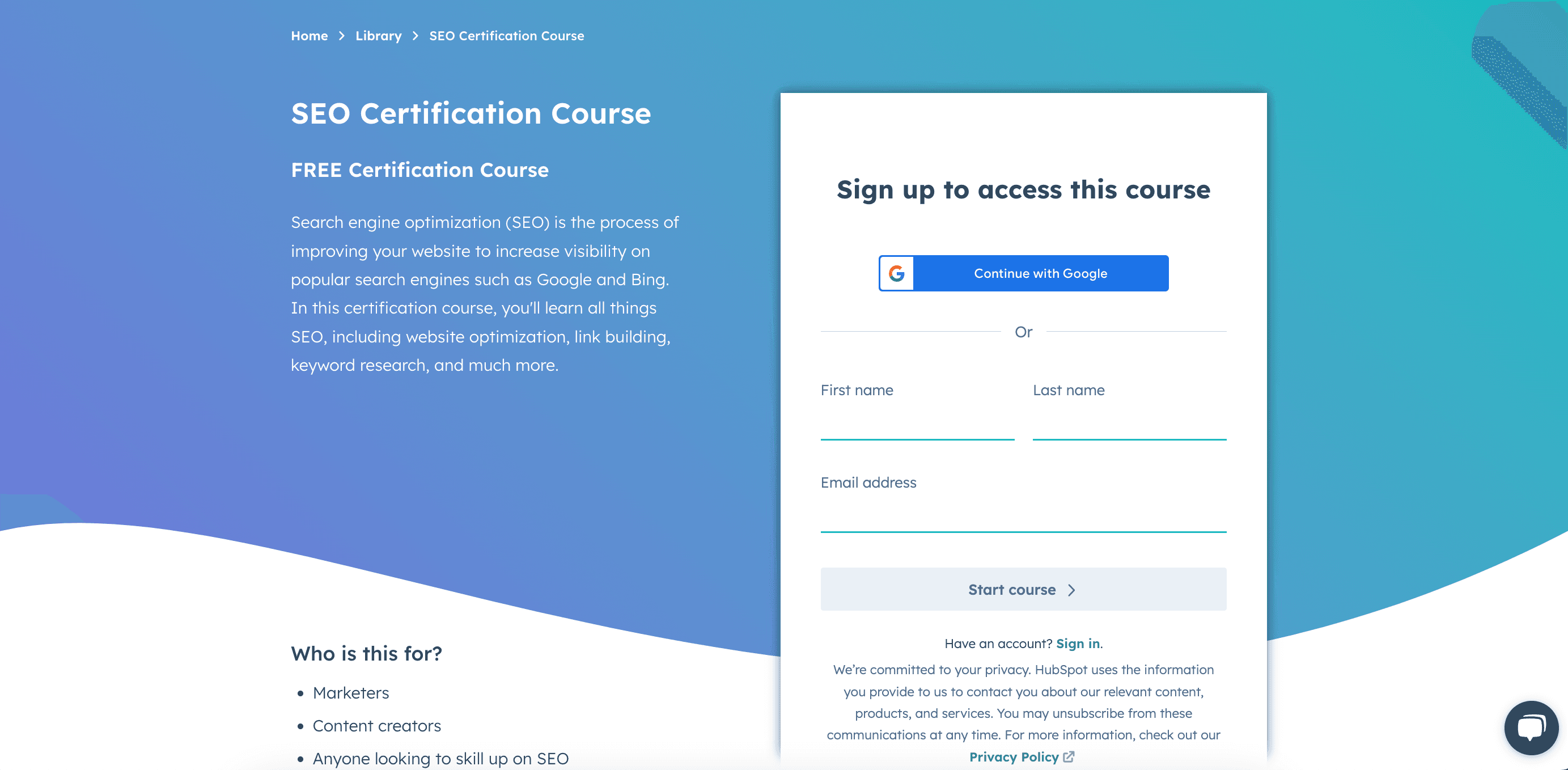 HubSpot Academy SEO Training HubSpot Academy SEO Training