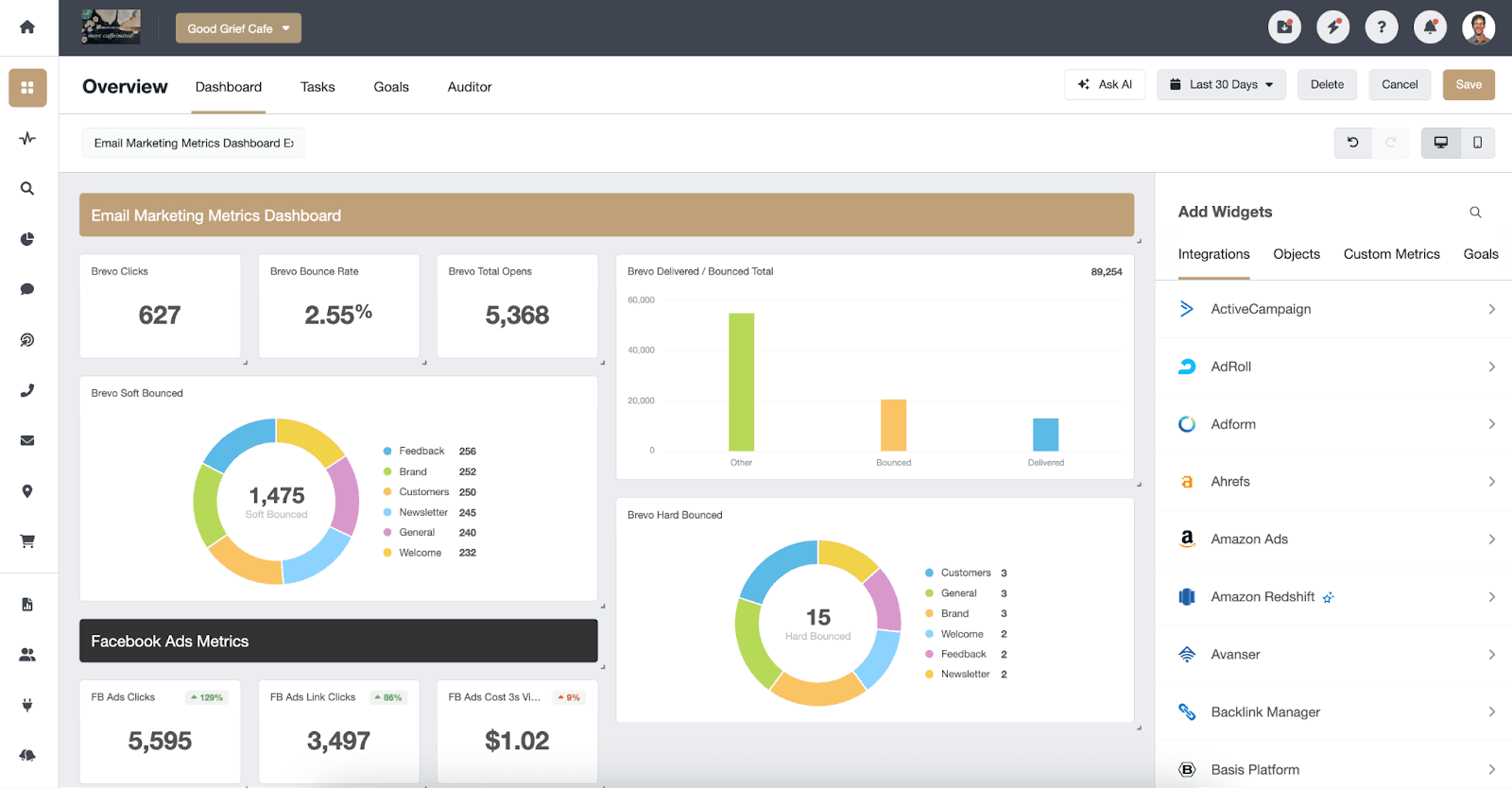 Create a blank dashboard and build using widgets from scratch Create a blank dashboard and build using widgets from scratch