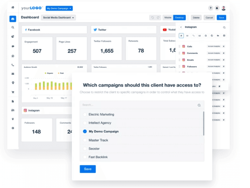 AgencyAnalytics - Custom Dashboard and Client Access Features  AgencyAnalytics - Custom Dashboard and Client Access Features
