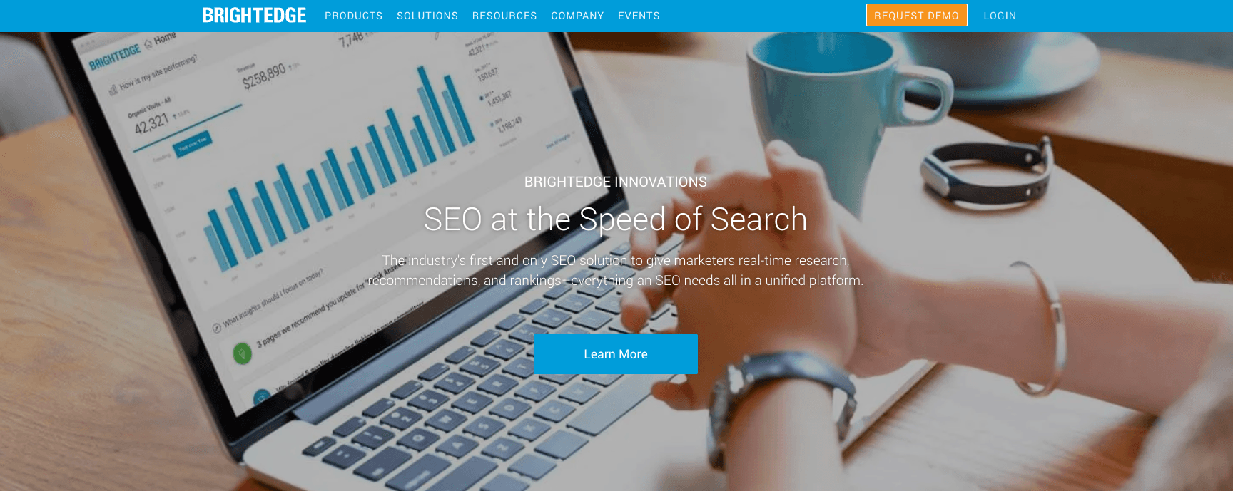 Screenshot of BrightEdge homepage Screenshot of BrightEdge homepage