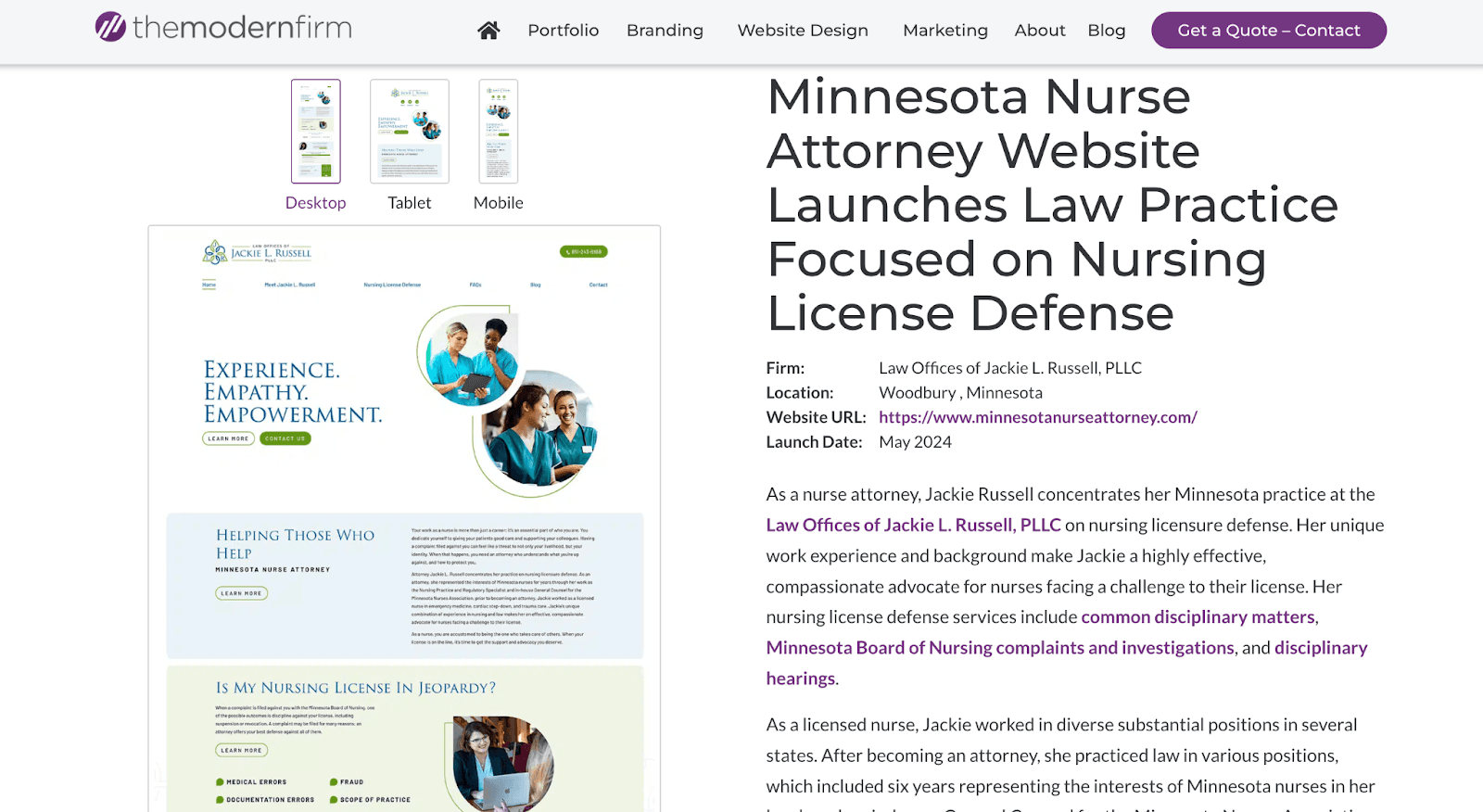 The Modern Firm Portfolio The Modern Firm Portfolio