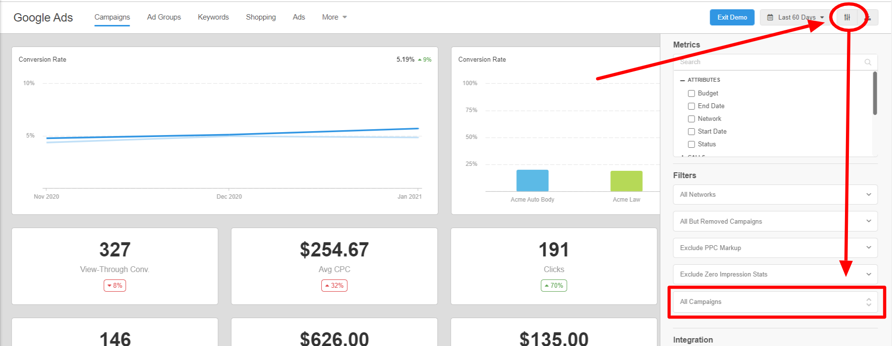 How to Select Ad Campaign Filters