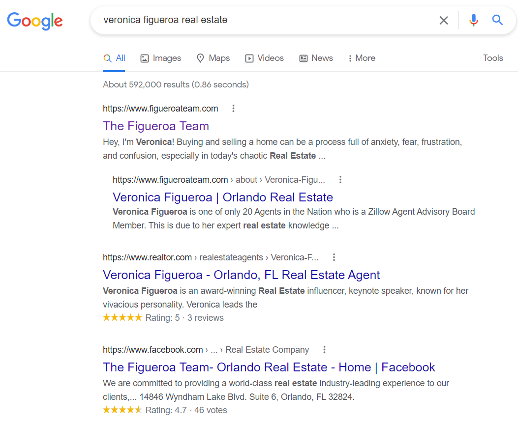 Veronica Figueroa - Google Search 1 - Real Estate