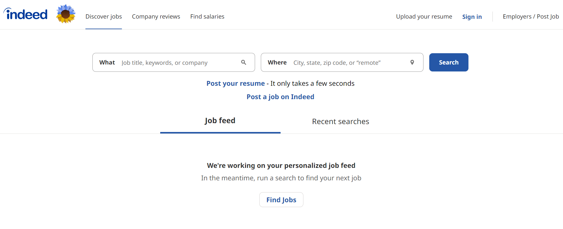 Indeed Homepage Indeed Homepage