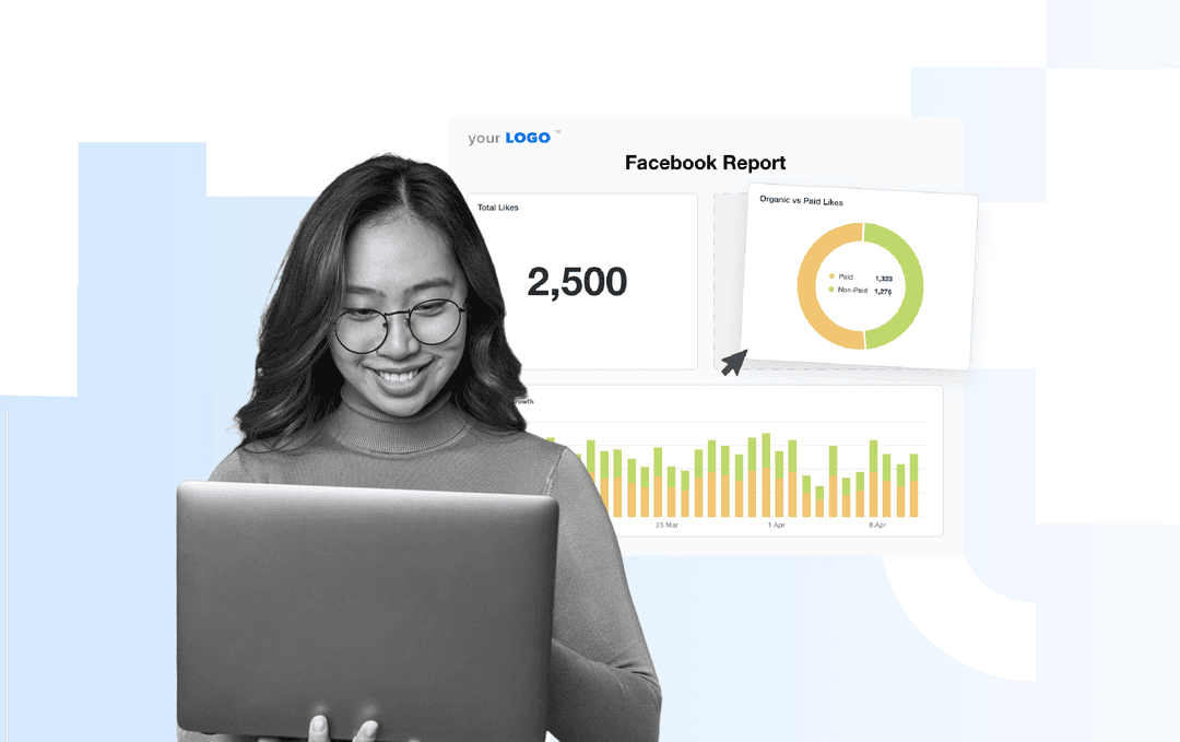 A blog hero image for an article on Facebook analytics reporting. A blog hero image for an article on Facebook analytics reporting.