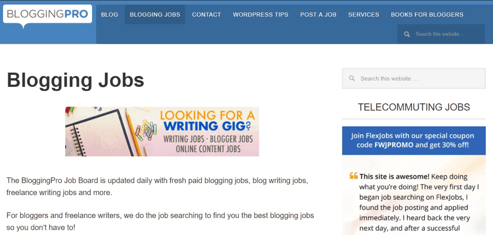 Blogging Pro jobs