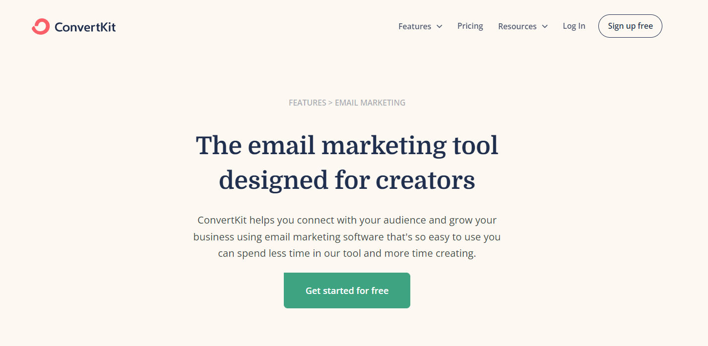 ConvertKit Email Marketing Homepage ConvertKit Email Marketing Homepage