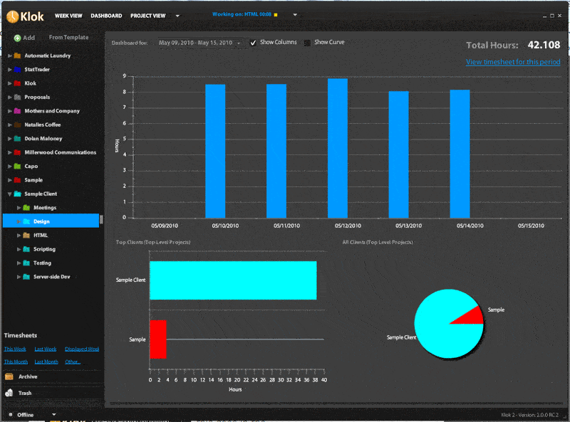 Klok time tracking software