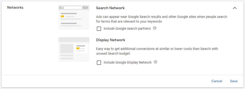 Google Ads Campaigns Search Network Settings Google Ads Campaigns Search Network Settings