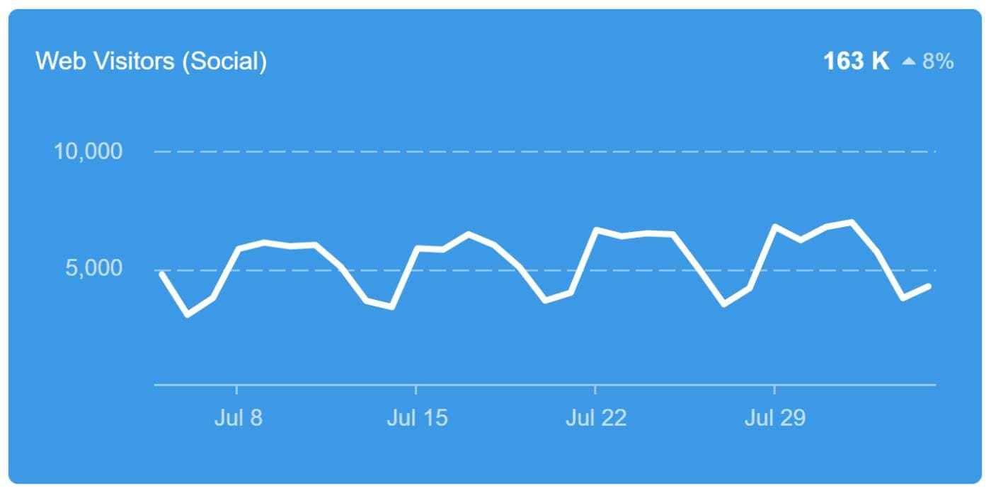 Social Media Dashboard Web Visitors Widget