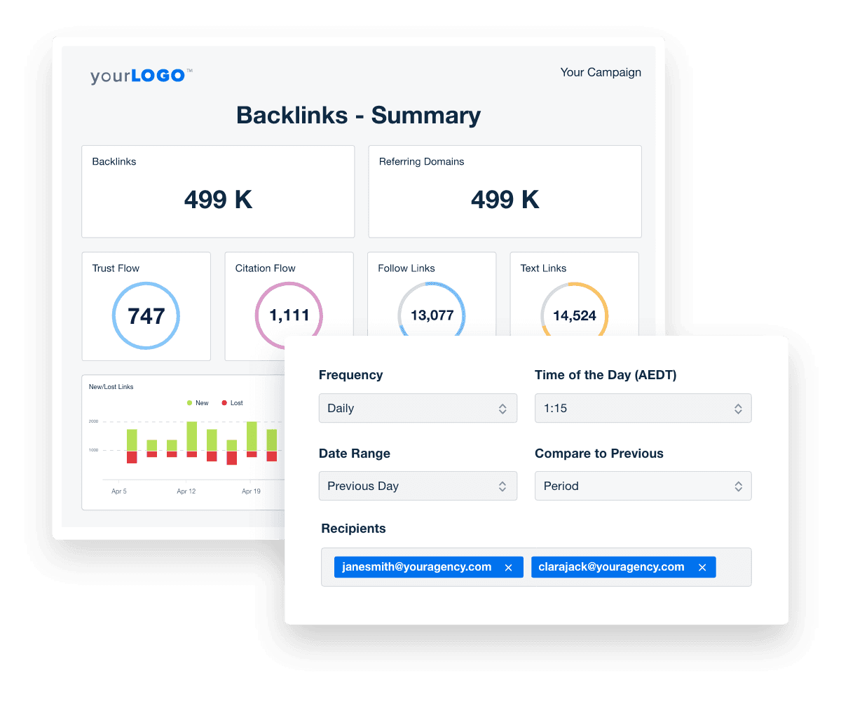 Backlink Monitor summary report
