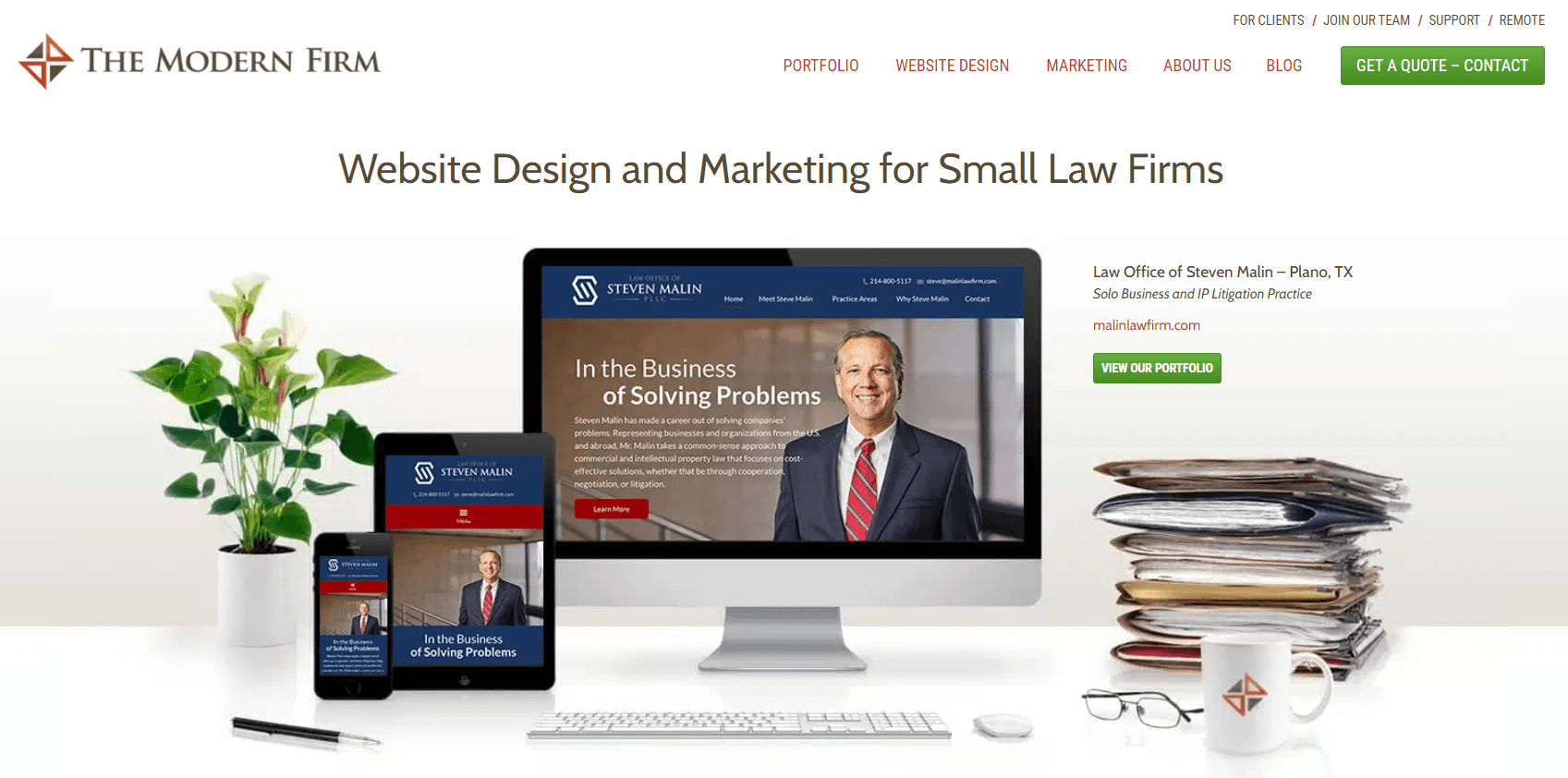 The Modern Firm Website Homepage