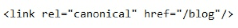 Example of a canonical link Example of a canonical link