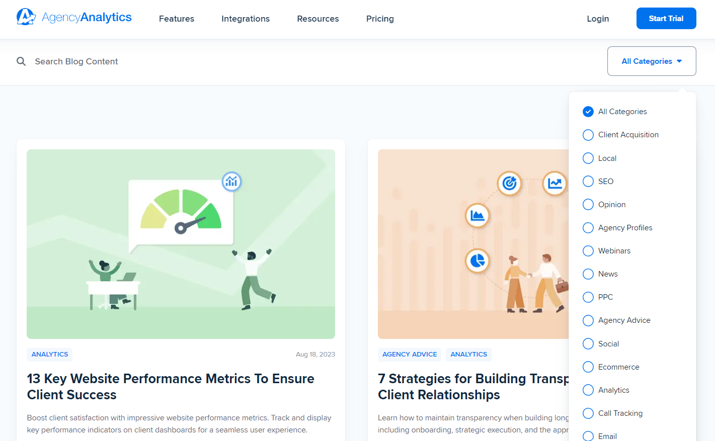 AgencyAnalytics Blog Categories