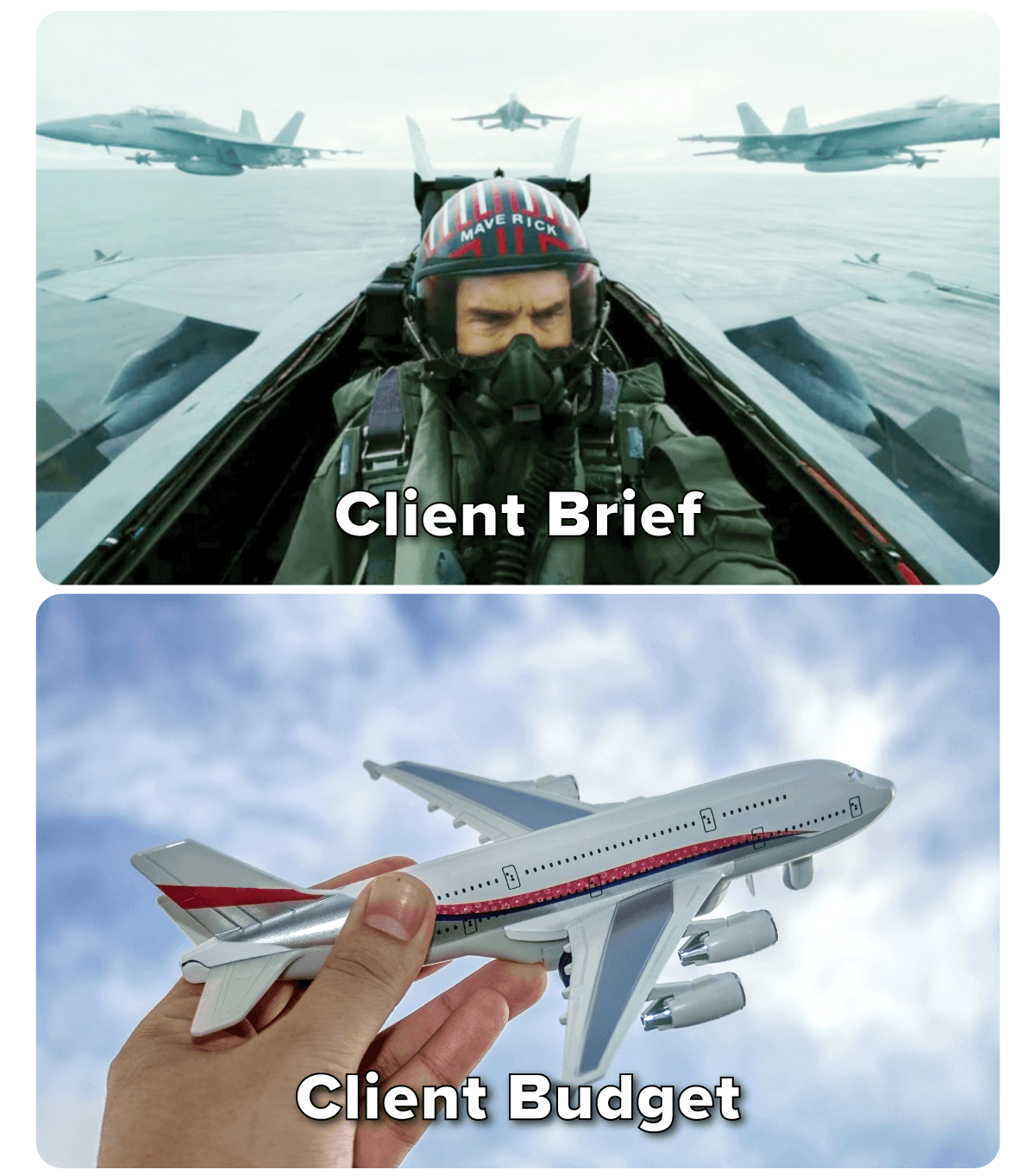 Client Brief vs Client Budget Meme