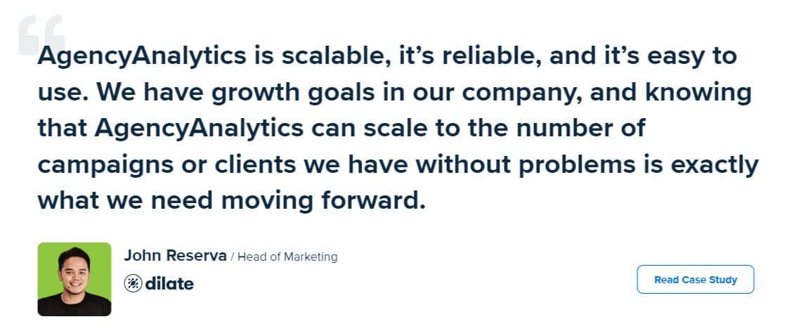 AgencyAnalytics Testimonial - John Reserva AgencyAnalytics Testimonial - John Reserva