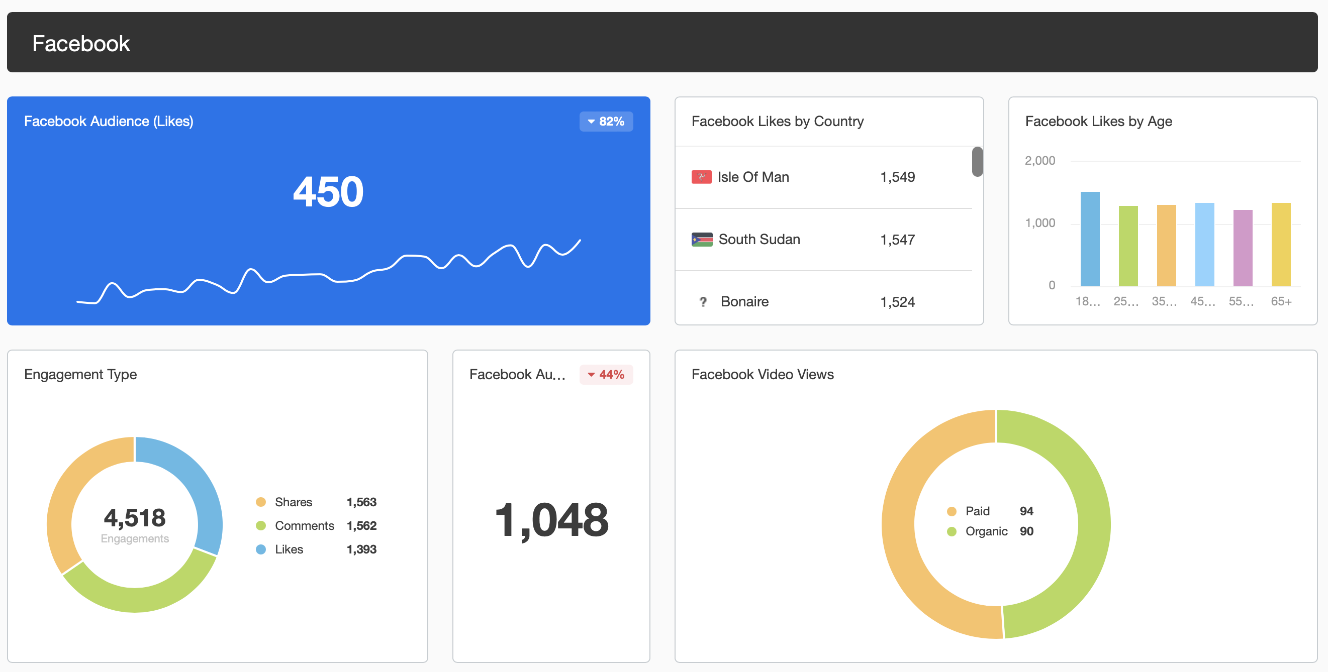 Facebook analytics report template example