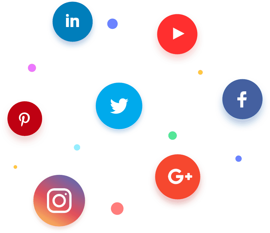 A collection of social media report integration icons