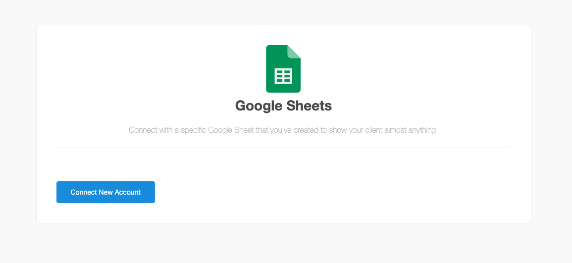 Connect Google Sheets Account