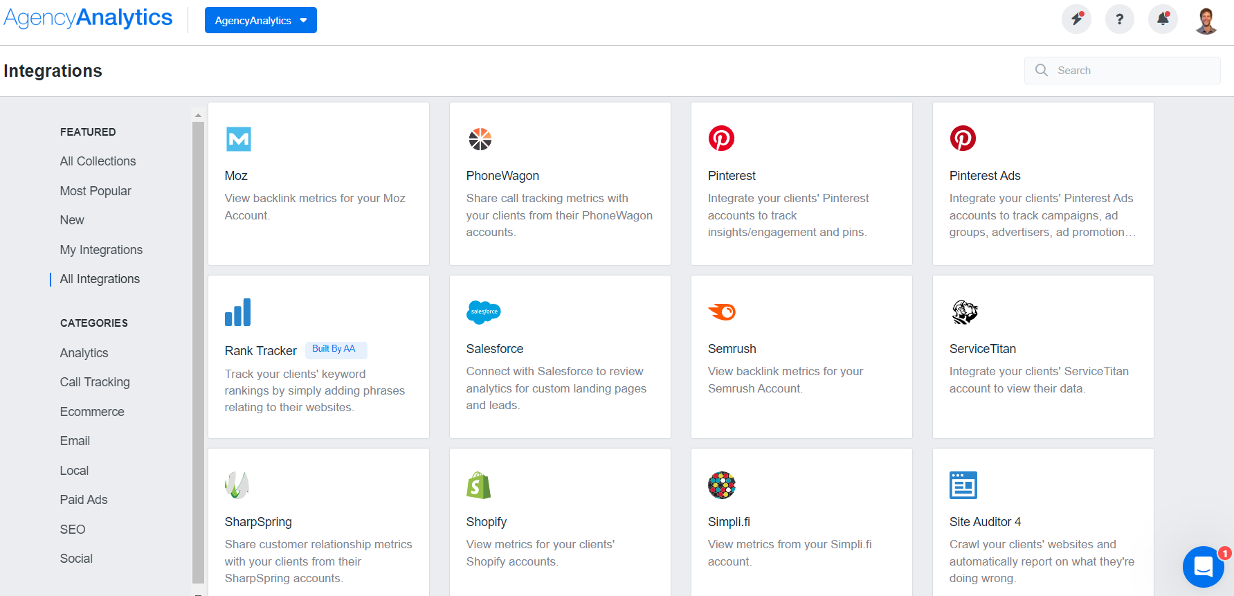 AgencyAnalytics Integrations List AgencyAnalytics Integrations List