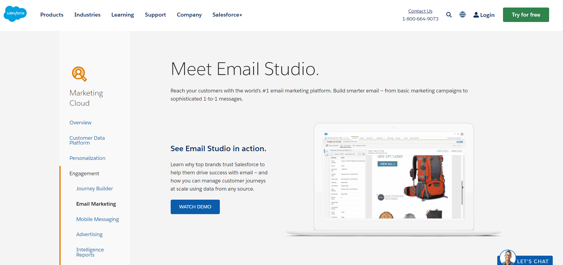 SalesForce Email Marketing Homepage