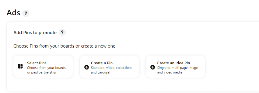 Pinterest Ads - Select Pins Pinterest Ads - Select Pins