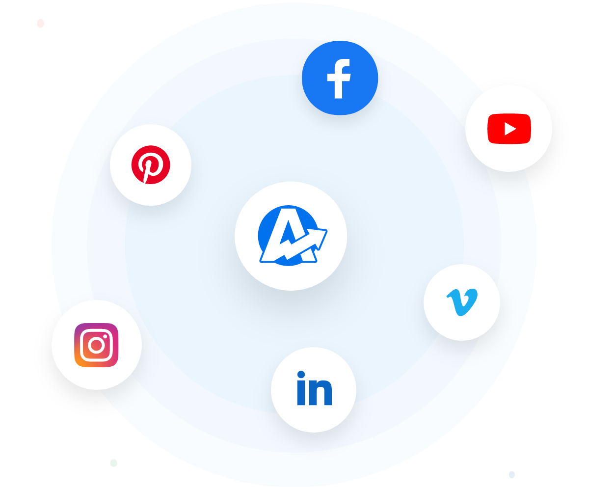Een grafiek met socialmedia-bronnen die marketingbureaus kunnen koppelen aan het rapportagetool