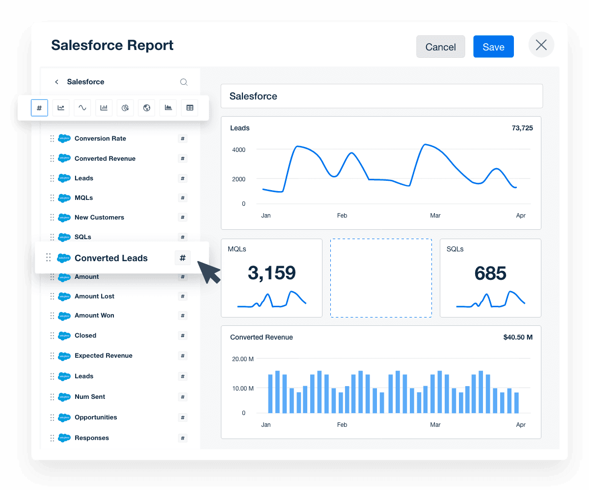 Salesforce Data in a Simplified Dashboard