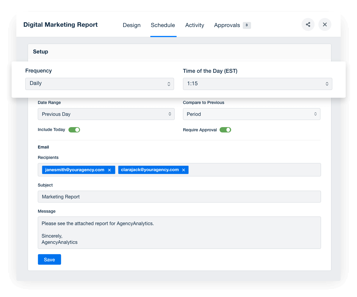 report scheduling feature of the drag and drop report builder