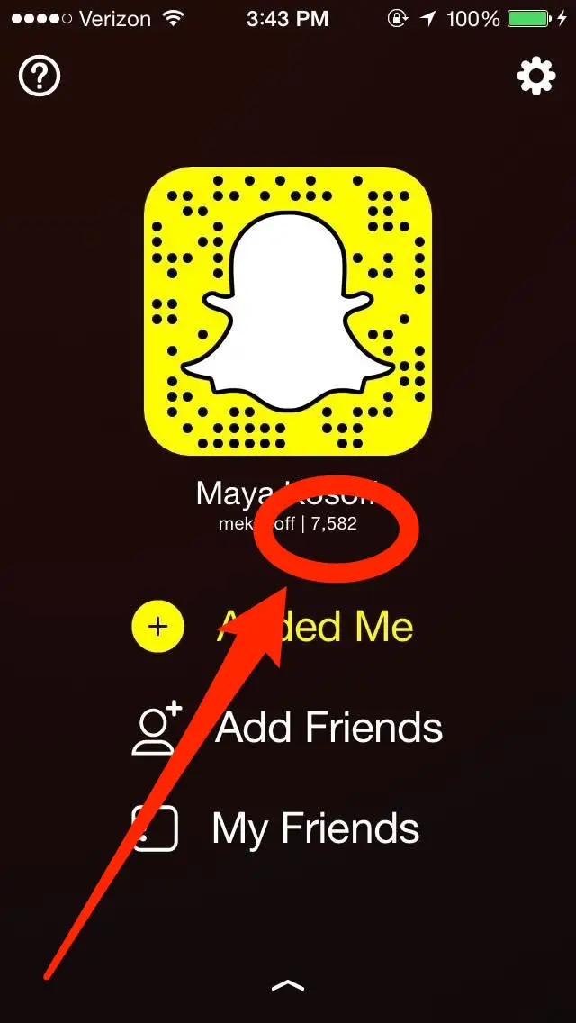 Snapchat score example Snapchat score example