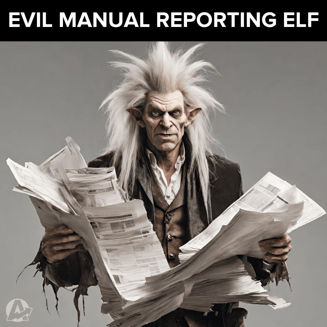 Evil Manual Reporting Elf Halloween Costume