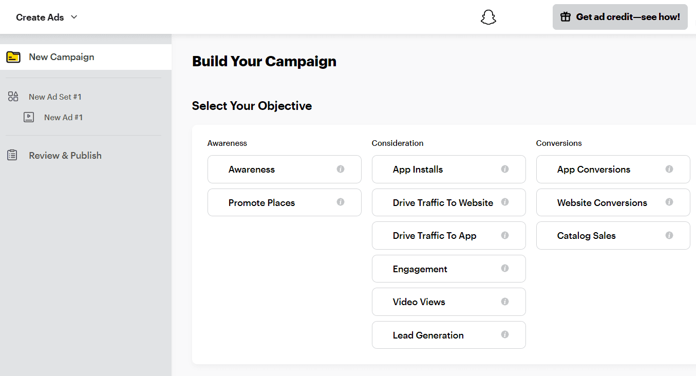 Snapchat Ads campaign goals Snapchat Ads campaign goals