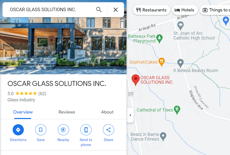 Finding a google business profile from maps to find the cid number example