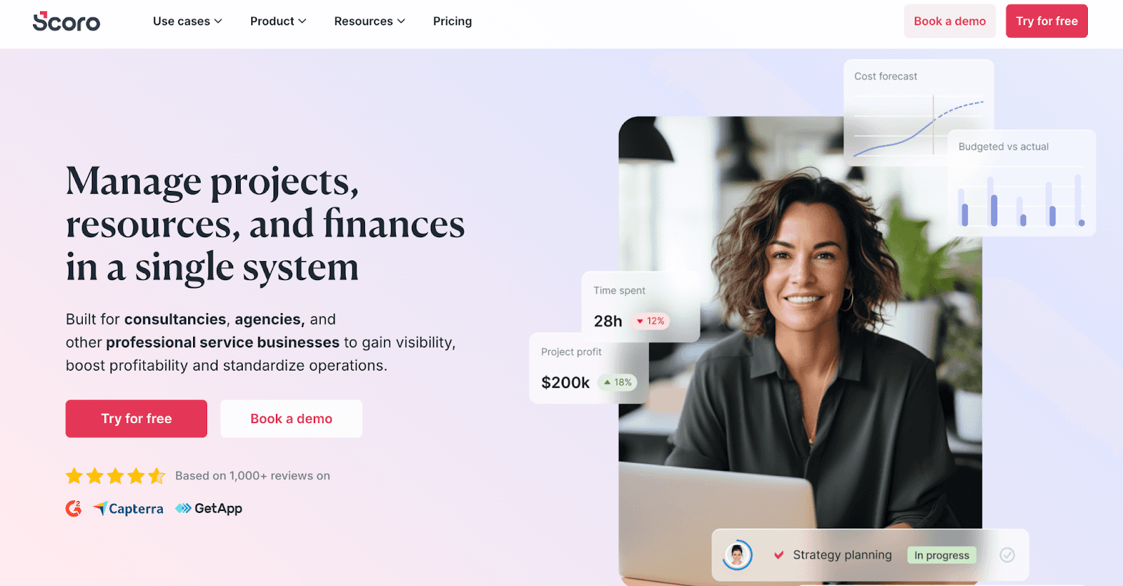 Scoro homepage Scoro homepage