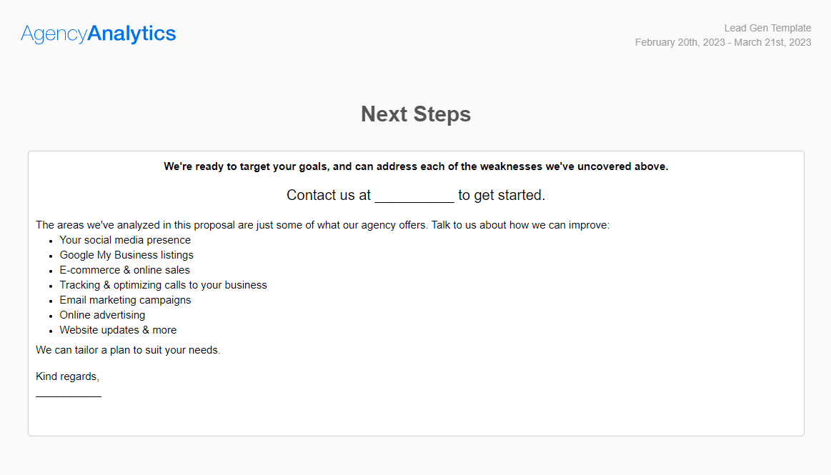 AgencyAnalytics - Proposal Template - Next Steps