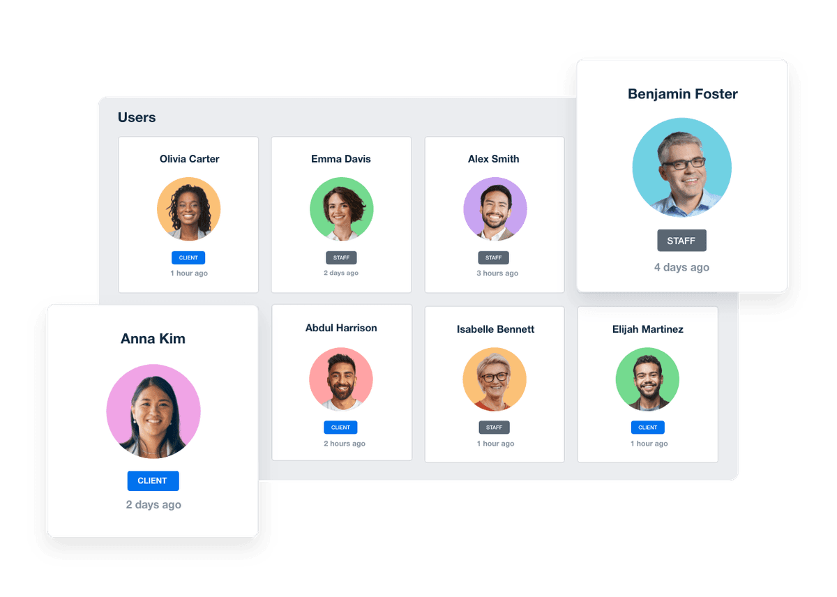 Captura de tela da tela de gerenciamento de acesso de clientes e equipe no AgencyAnalytics